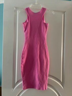 Sculpted Pink Midi Tank Dress